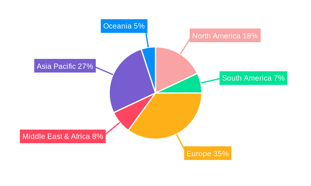 Rail Interior Market Share by Region - Global Geographic Distribution