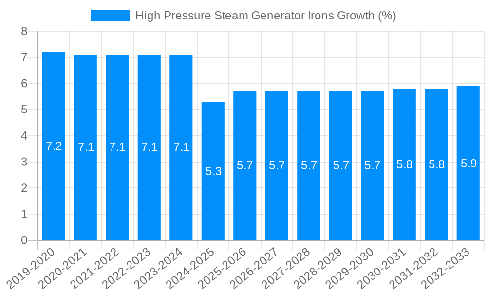 High Pressure Steam Generator Irons Growth
